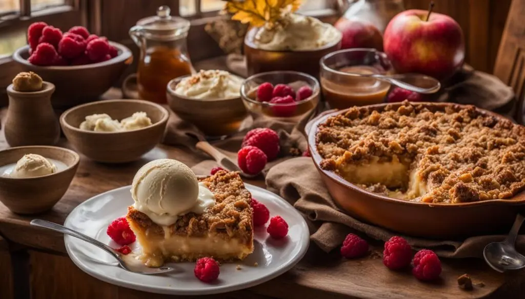 crumble-de-manzana-con-helado-de-vainilla