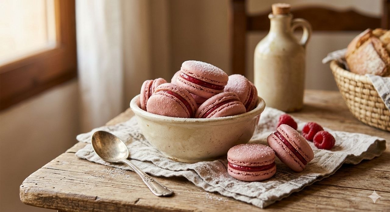 Macarons de frambuesa