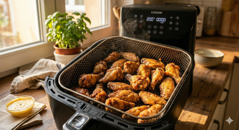 Alitas de pollo en la freidora de aire